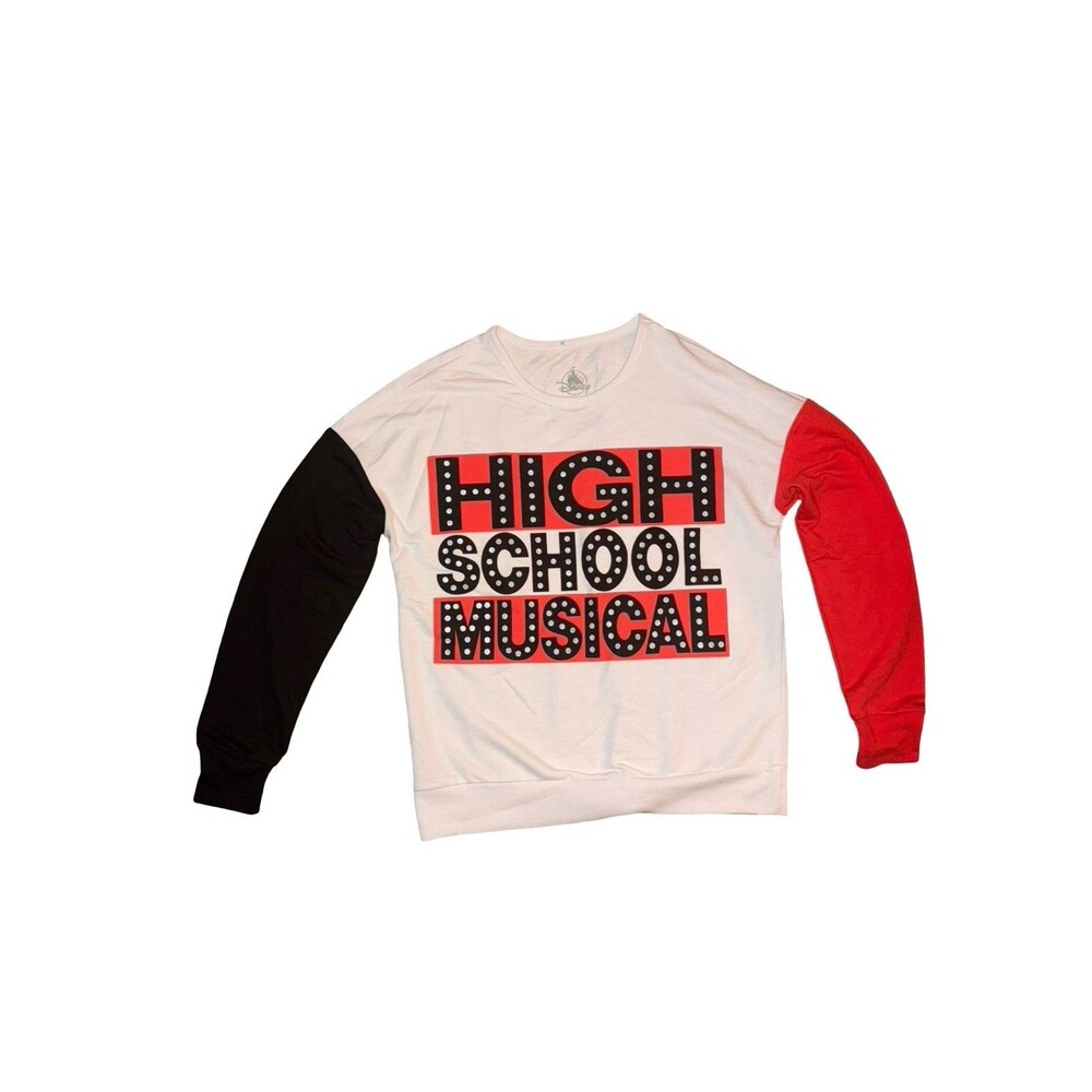Disney High School Musical Raglan Shirt Long Sleeve Red Black White Women New XS